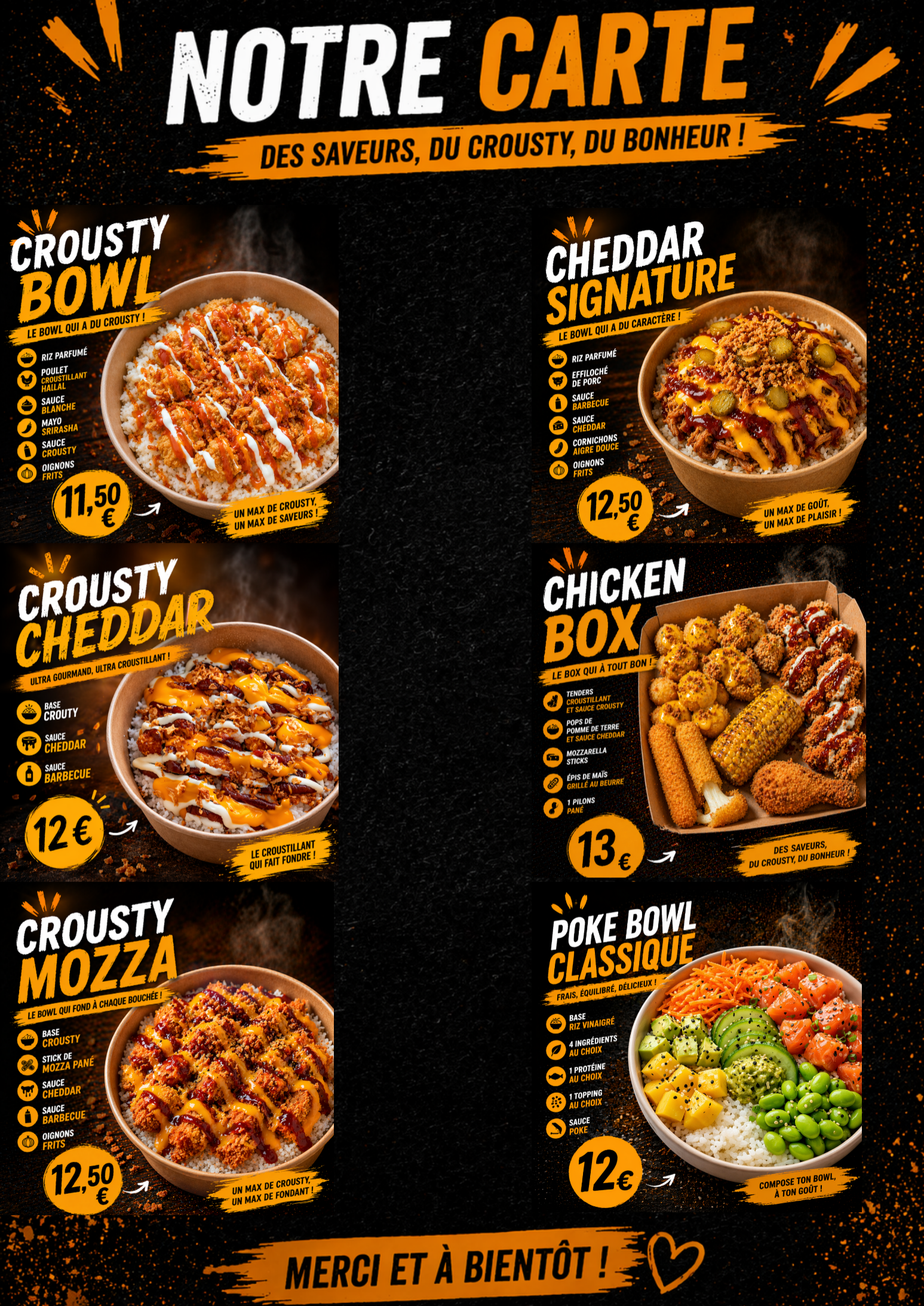 crousty montendre menu bowl traiteur l'aile ou la cuisse